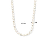 Parelcollier Zoetwater Parels 9mm met Gerhodineerd Zilver - Lengte 42+4cm