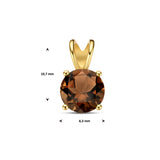 14 Karaat Geelgouden Hanger met Rookkwarts 0.91ct - Diameter 6.3mm