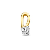 14 Karaat Bicolor Geelgoud en Witgoud met Diamant 0,05ct - Formaat 2.5 x 7.5 mm