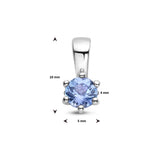 Hanger met Geboortesteen December | Tanzaniet met Gerhodineerd Zilver - Formaat 5 x 10mm