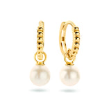 14 Karaat Geelgouden Klapoorringen diameter 10.5 mm met Parel 5.5 mm