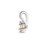 Geboortesteenhanger November - Citrien met Gerhodineerd Zilver - Formaat 5 x 10mm