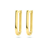 14 Karaat Geelgouden Klapoorringen deels gematteerd - Hoogte 16.5mm