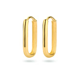 Paperclip klapoorringen van 14 Karaat Geelgoud - Formaat 2 x 16 mm
