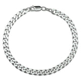 Herenarmband 5.5mm van 925 Zilver, Gourmet 6 zijdes geslepen - Lengte 22cm