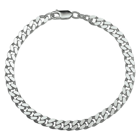 Herenarmband 5.5mm van 925 Zilver, Gourmet 6 zijdes geslepen - Lengte 22cm