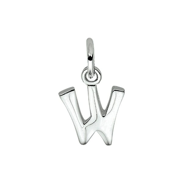 925 Zilveren letter hanger - Letter W - 10 x 12 mm