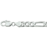 Herenarmband van 925 Zilver, Figaro schakel 5mm - Lengte 22cm