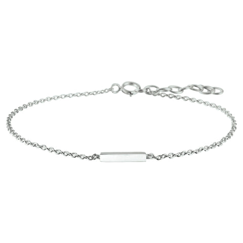 Damesarmband 1.3mm van 14 Karaat Geelgoud, Balkje - Lengte 18+1.5cm