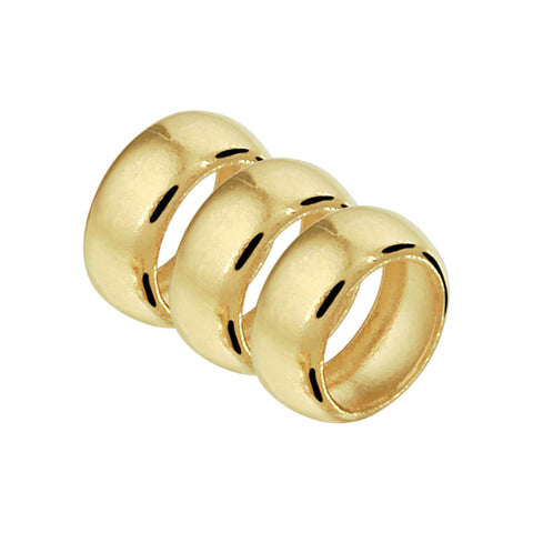 Drie 14 Karaat Geelgouden Ringetjes diameter 4.5mm