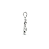 Bloem/bladvormige Hanger van Gerhodineerd Zilver met Zirkonia - Formaat 7.5x24mm