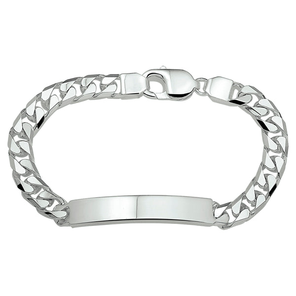 Heren graveerarmband 8mm van 925 Zilver, Gourmet 6 zijdes geslepen - Lengte 21cm