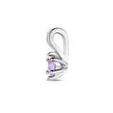 Geboortesteenhanger Juni - Amethist met Gerhodineerd Zilver - Formaat 5 x 10mm