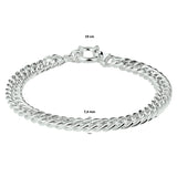 Damesarmband 7.4mm van Gerhodineerd Zilver, Gourmet Schakel - Lengte 19cm