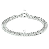 Damesarmband 7.4mm van Gerhodineerd Zilver, Gourmet Schakel - Lengte 19cm