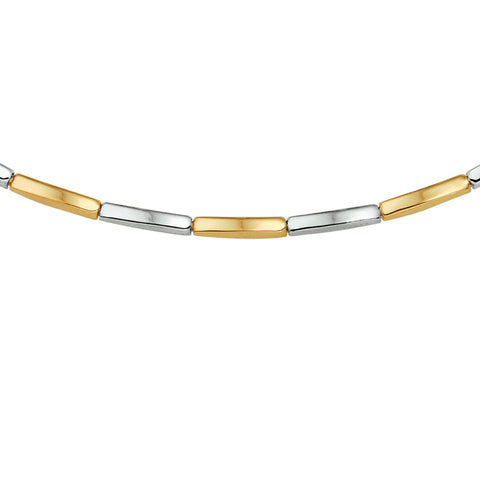 Bicolor collier lengte 43 cm - 14 Krt. Goud - Geelgoud en Witgoud