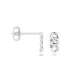 Oorhangers met Schakelmotief van Gerhodineerd Zilver - Hoogte 8mm