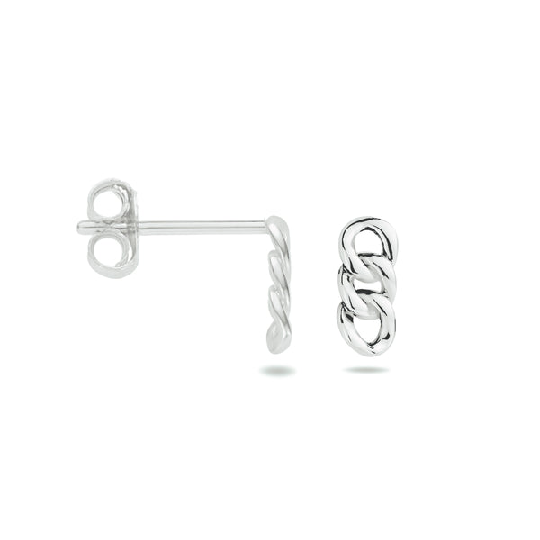 Oorhangers met Schakelmotief van Gerhodineerd Zilver - Hoogte 8mm