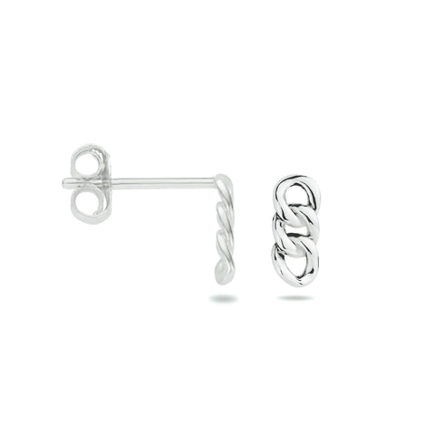 Oorhangers met Schakelmotief van Gerhodineerd Zilver - Hoogte 8mm