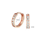 14 Karaat Roségouden Klapoorringen met Zirkonia Diameter 12.5 en Breedte 2.5mm