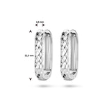 Klapoorringen van Gediamanteerd Gerhodineerd Zilver - Diameter 21.5mm Breedte 3.5mm