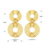Oorhangers van Gediamanteerd 14 Karaat Geelgoud - Hoogte 18mm