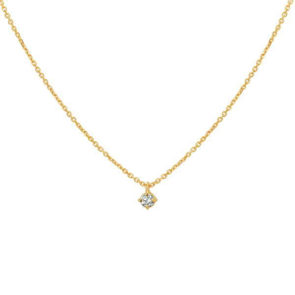 Collier van 14 Karaat Geelgoud, Ankerschakel 1.25mm, Diamant 0.10ct - Lengte 41+4cm