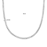 Zilveren collier, Gourmet schakel geslepen 5.6mm - Lengte 50cm