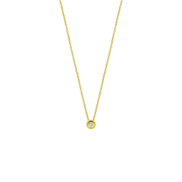 Geelgouden collier lengte 41+4 - Diamant 0.01ct - 14Krt. Goud