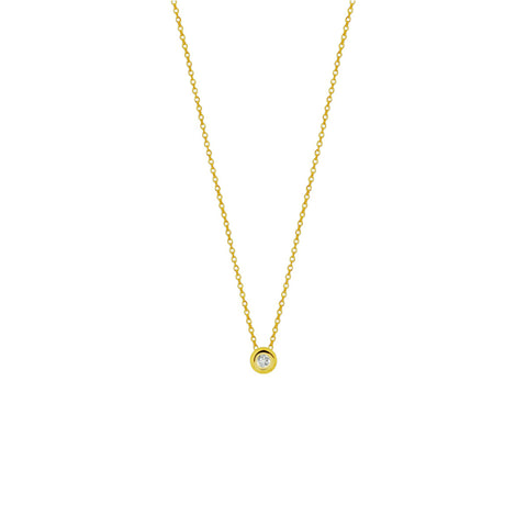 Geelgouden collier lengte 41+4 - Diamant 0.01ct - 14Krt. Goud