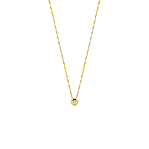 Geelgouden collier lengte 41+4 - Diamant 0.01ct - 14Krt. Goud
