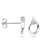 Oorknoppen Druppelvorm met Zirkonia van Gerhodineerd Zilver - Formaat 6.5x10.5mm
