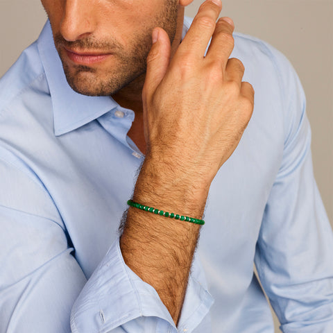 Kralenarmband Jade 4,0 Mm 20 + 3 Cm Zilver Gerhodineerd