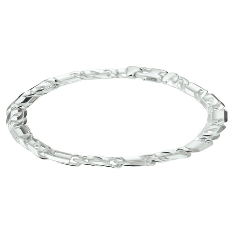 Herenarmband van 925 Zilver, Valkenoog schakel 7mm - Lengte 21cm