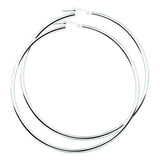 Oorringen van 925 Zilver met Ronde Buis 2.5 mm - Diameter 70mm
