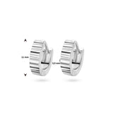 Klapoorringen van Gerhodineerd Zilver met Banenmotief - Formaat 3x11mm