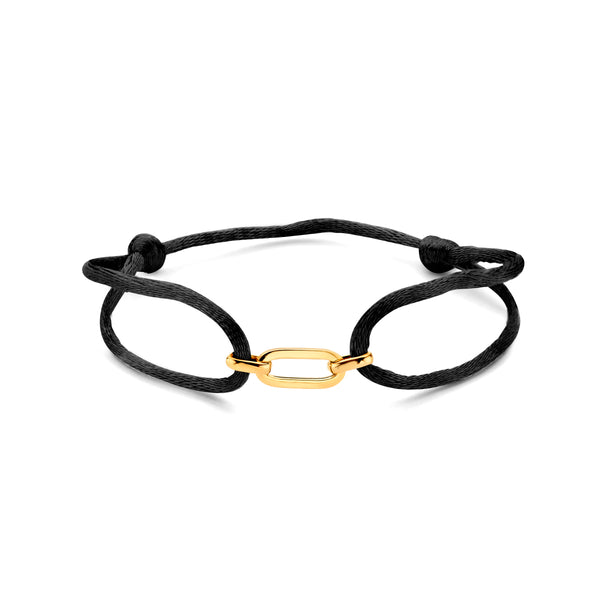 Damesarmband met 14 Karaat Gouden Schakel 6mm - Lengte 13+13cm