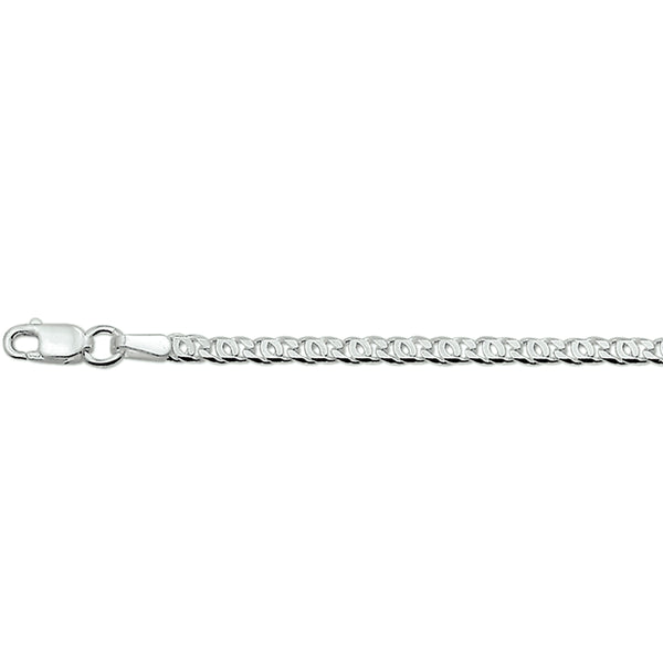 Collier van 925 Zilver, Valkenoog schakel 2.5mm - Lengte 45cm