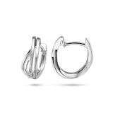 Klapoorringen van Gerhodineerd Zilver Glanzend en Mat - Formaat 5.5x13.5mm