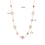 Collier Amethist En Rozenkwarts 1,1 Mm 42   45 Cm Goud (Roségoud)