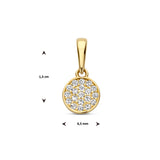 Ronde Hanger met Zirkonia van 14 Karaat Geelgoud - Diameter 6.5mm