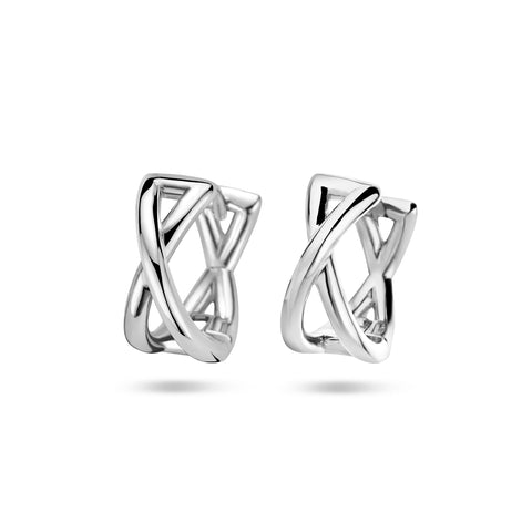 Klapoorringen van Gerhodineerd Zilver met Infinity vorm - Formaat 6x13mm