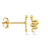 Oorknoppen Slang van 14 Karaat Gepolijst Geelgoud - Formaat 4x8mm