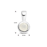 Hanger Geboortesteen April | Maansteen met Gerhodineerd Zilver - Formaat 5.5 x 11 mm