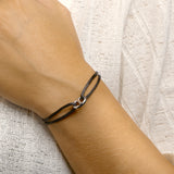 Damesarmband met Gerhodineerd Zilveren Element - Lengte 13+13cm