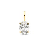 Hanger met Geboortesteen April | Zirkonia met 14 Karaat Geelgoud - Formaat 5 x7 mm