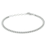 Damesarmband 3mm van Gerhodineerd Zilver, Bolletjes - Lengte 16+3cm