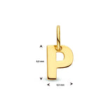 Letter P - Hanger van 14 Karaat Geelgoud - 4.5 x 6 mm