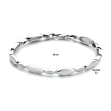 Damesarmband  5.2mm van Gerhodineerd Zilver, Fantasie Schakels - Lengte 19cm