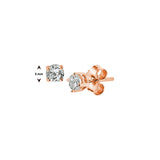 14 Karaat Roségouden Oorknoppen met Zirkonia 3mm